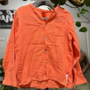 Bonton Vibrant Orange Casual Button Down Shirt